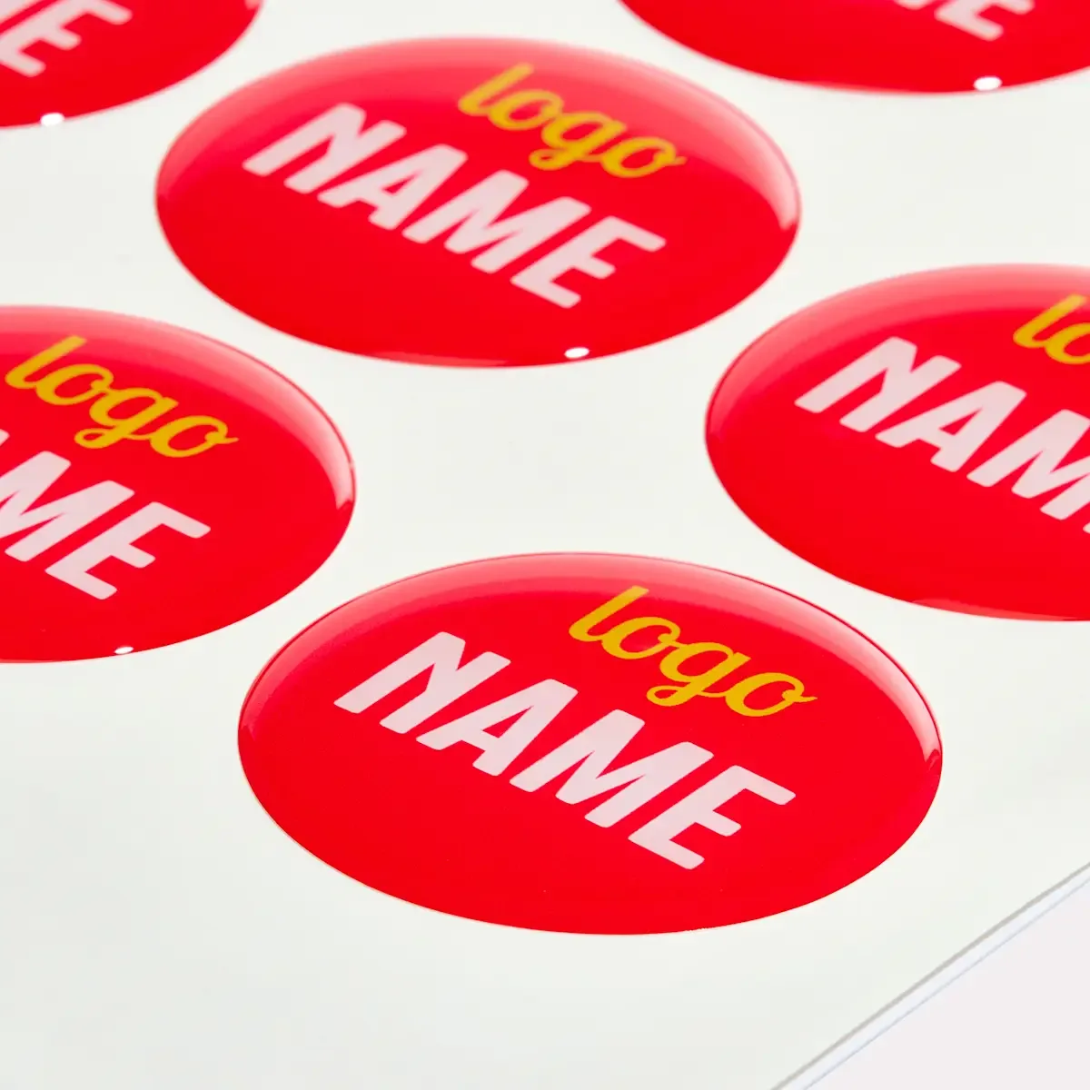 Doming stickers met reliëfglans – zelf vorm kiezen